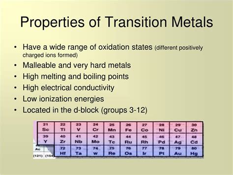 19.1: Properties of Transition Metals and Their Compounds.